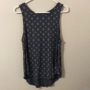 Grey Tank with White Geometric Pattern Medium